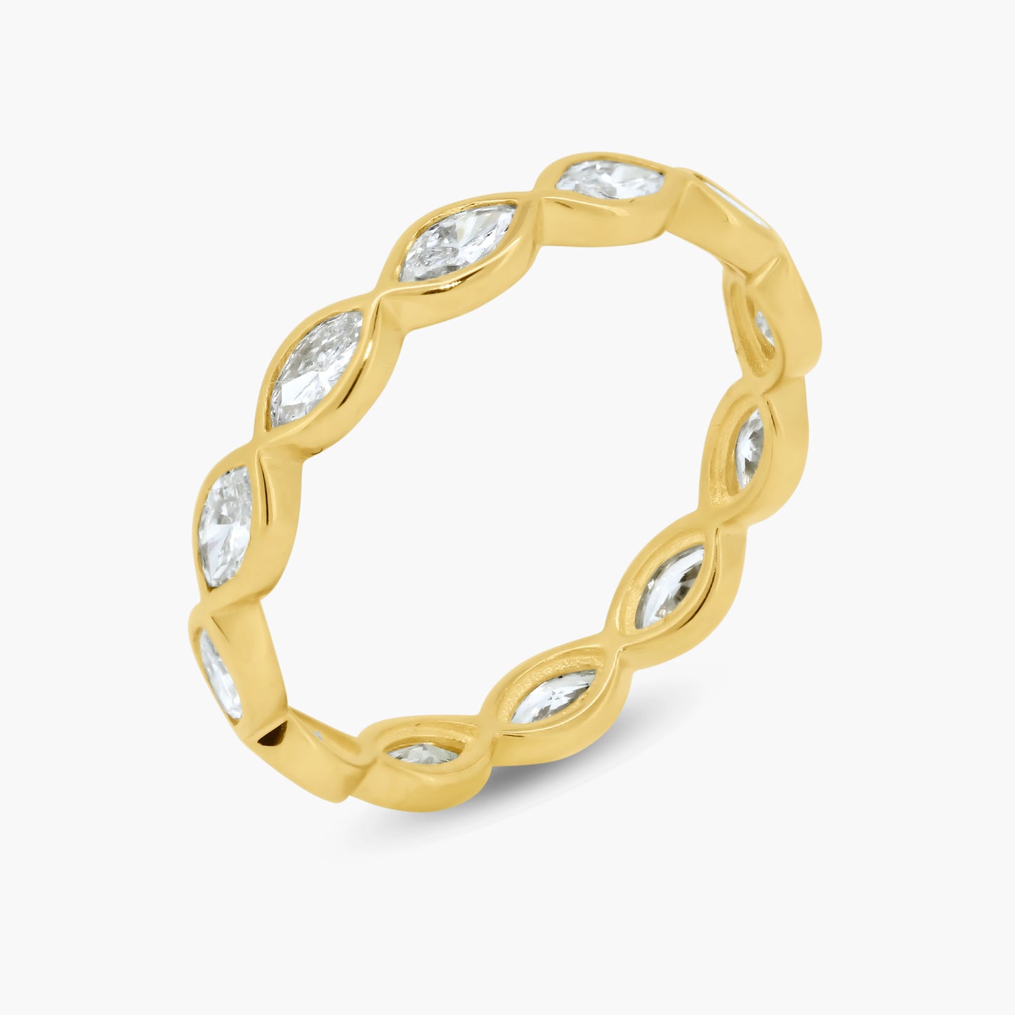 14K Yellow Gold Marquise Bezel Eternity Band - R60649805