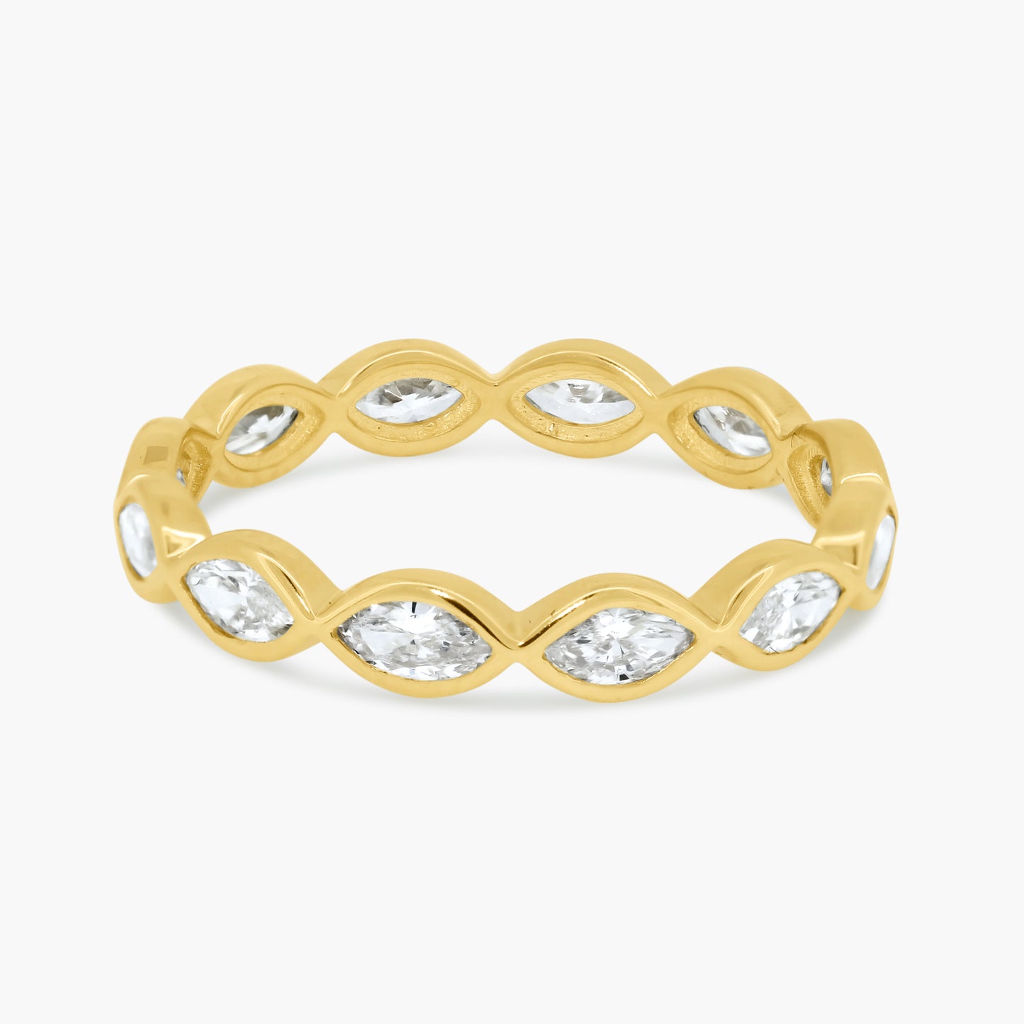 14K Yellow Gold Marquise Bezel Eternity Band - R60649805