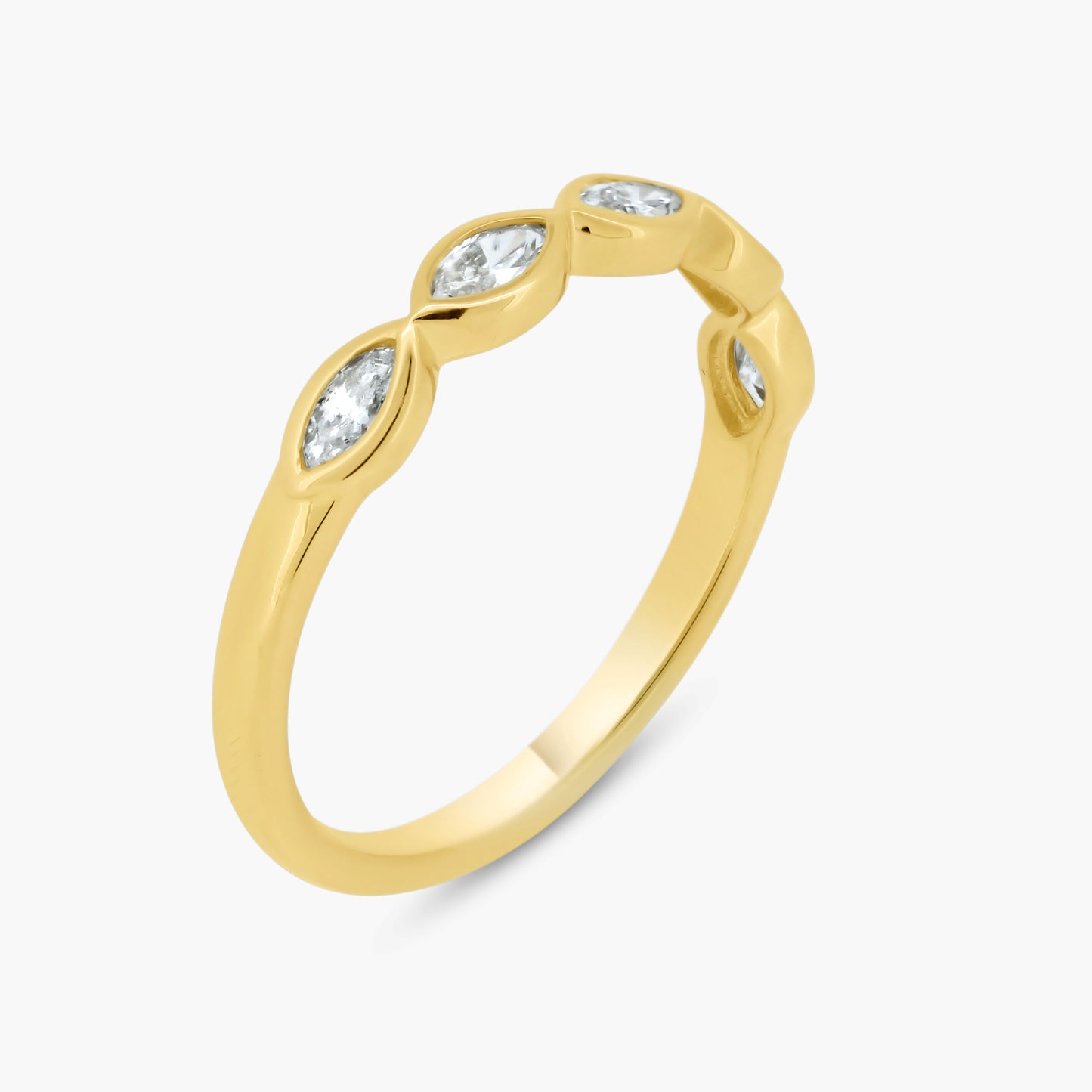 14K Yellow Gold Marquise Bezel Band - R60649806