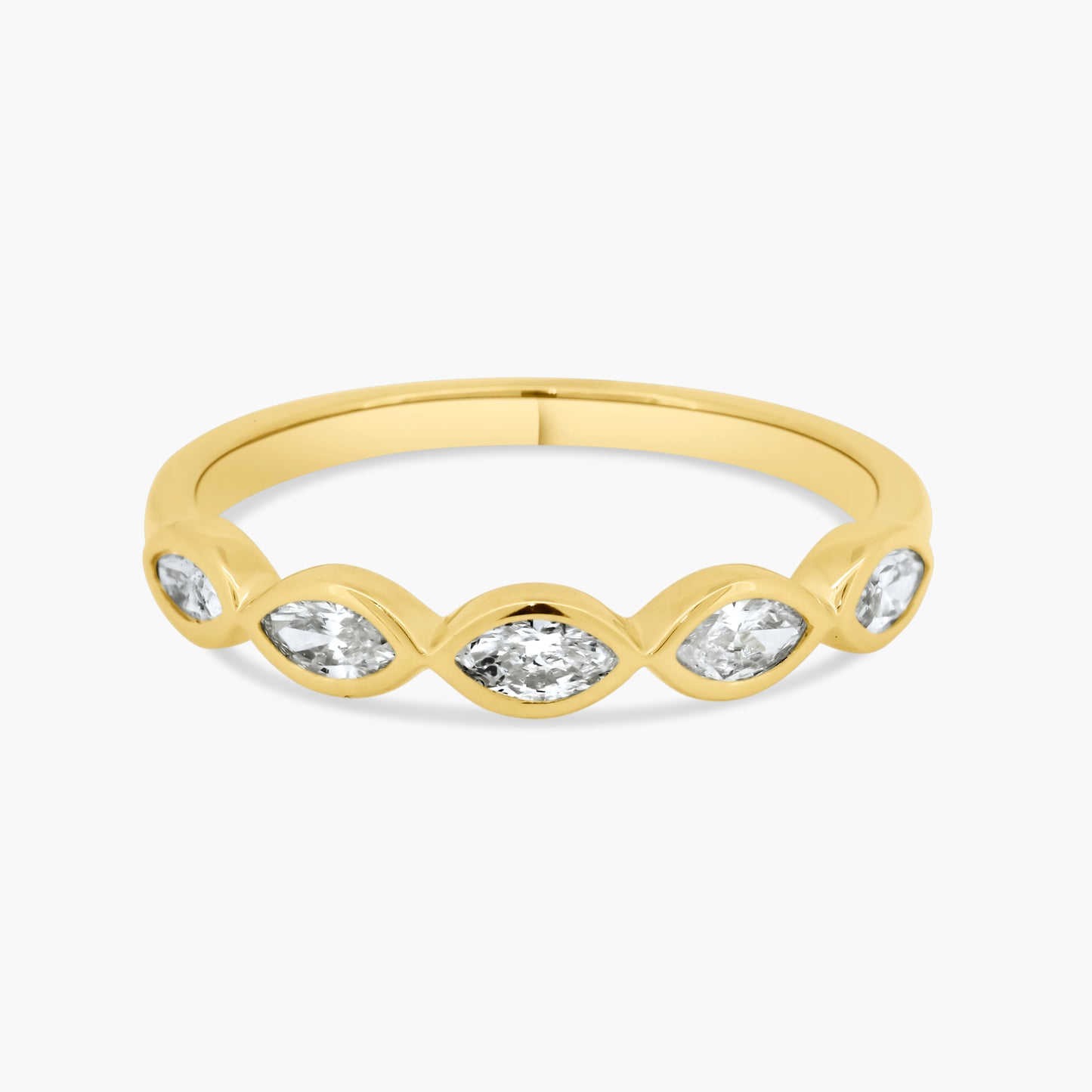 14K Yellow Gold Marquise Bezel Band - R60649806