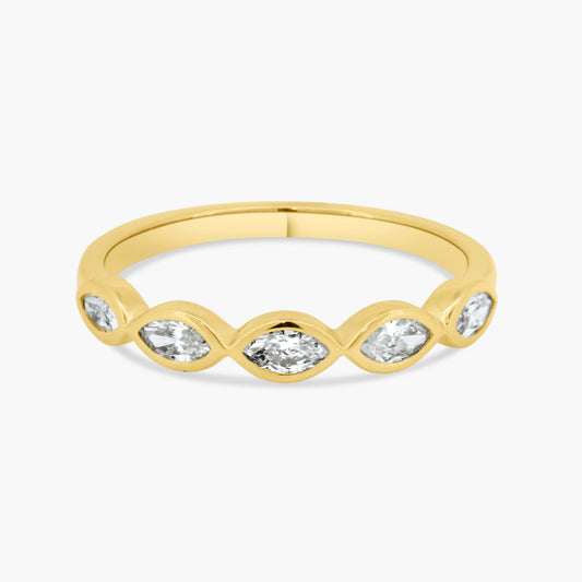 14K Yellow Gold Marquise Bezel Band - R60649806