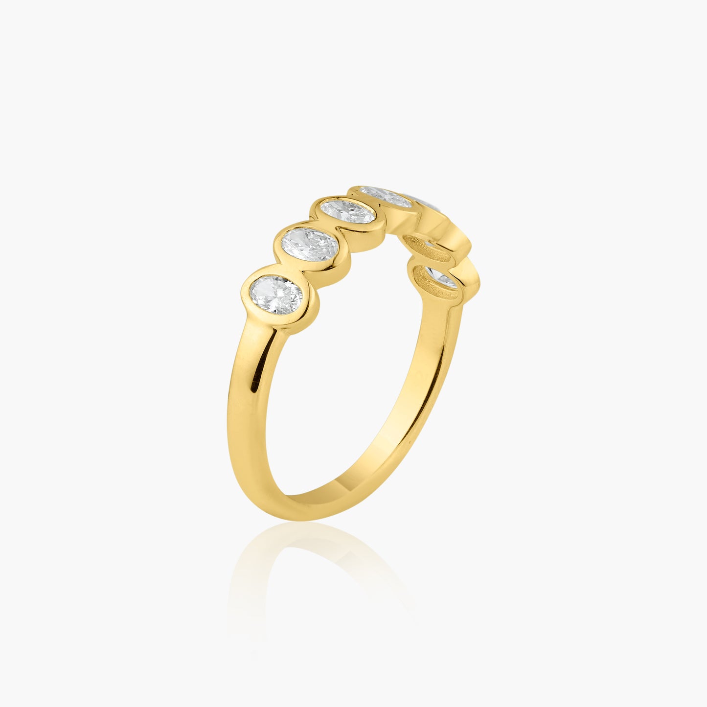 14K Yellow Gold Oval Bezel Band - R60649808