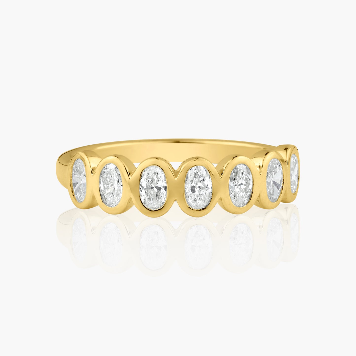 14K Yellow Gold Oval Bezel Band - R60649808