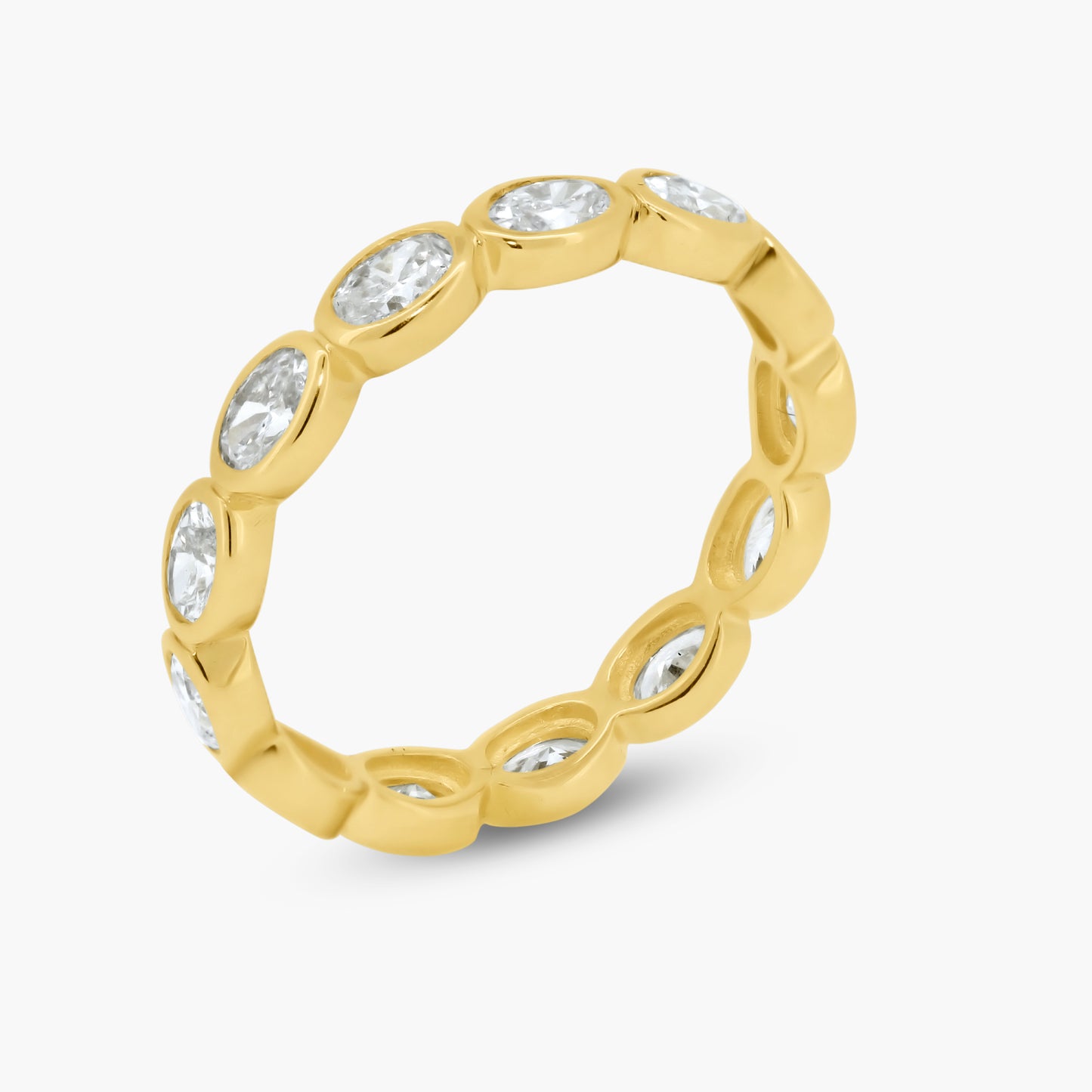 14K Yellow Gold Oval Bezel Eternity Band - R60649809