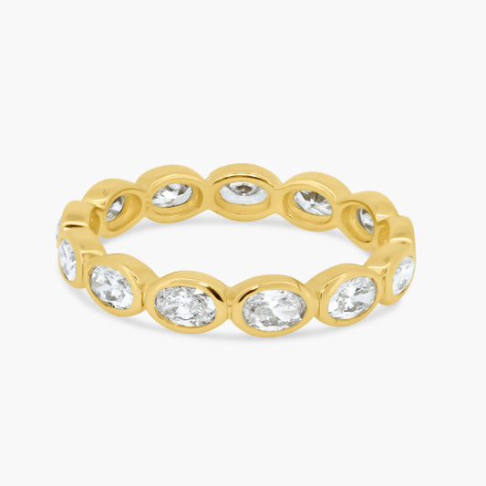 14K Yellow Gold Oval Bezel Eternity Band - R60649809