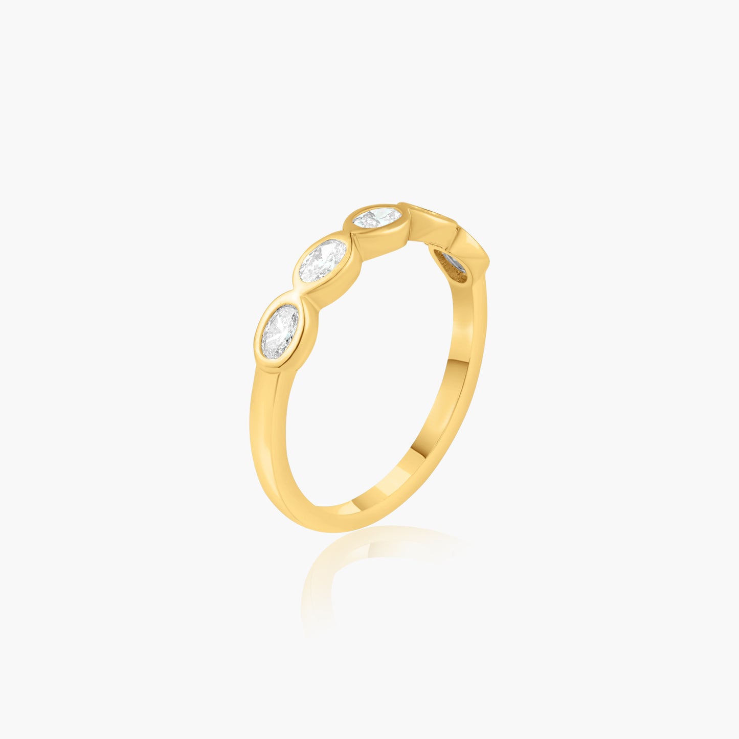 14K Yellow Gold Oval Bezel Band - R60649810