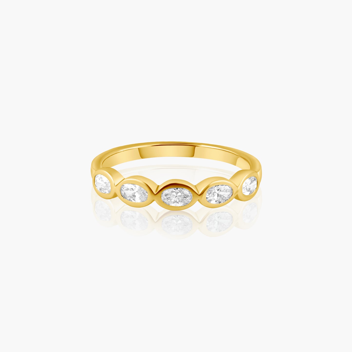 14K Yellow Gold Oval Bezel Band - R60649810