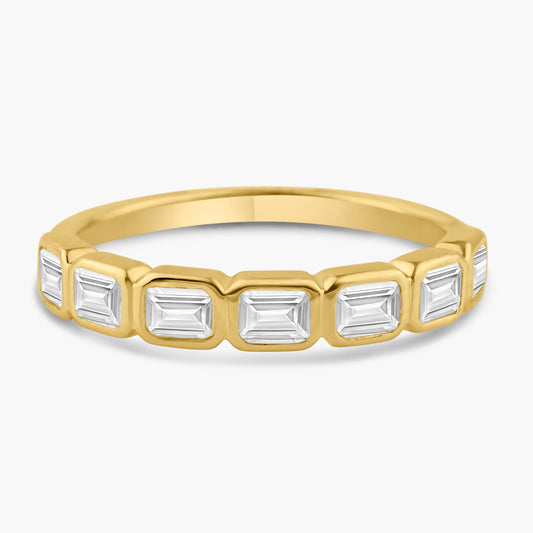 14K Yellow Gold Emerald Cut Bezel Band-R60649812