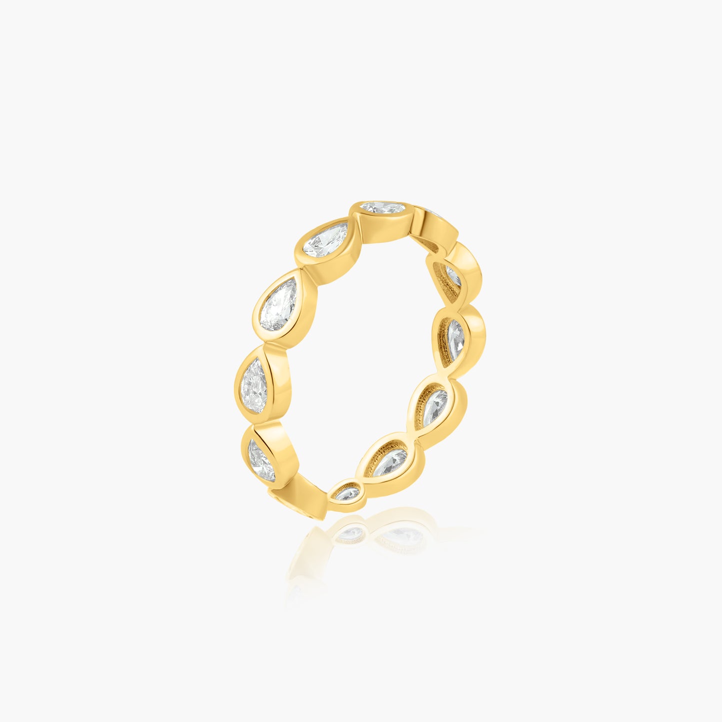 14K Yellow Gold Pear Bezel Eternity Band - R60649815