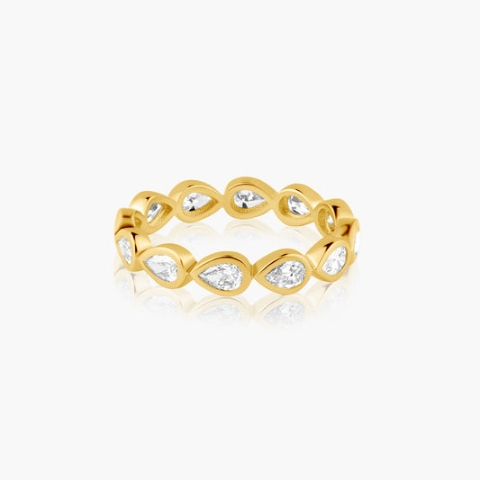 14K Yellow Gold Pear Bezel Eternity Band - R60649815