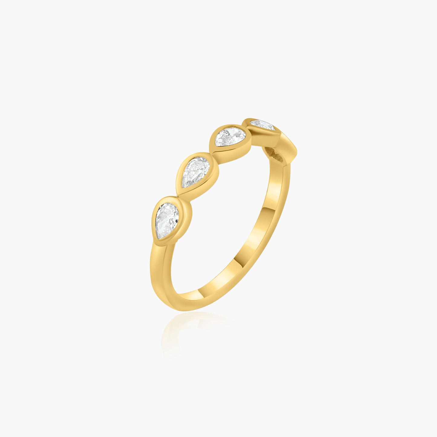 14K Yellow Gold Pear Bezel Band - R60649816