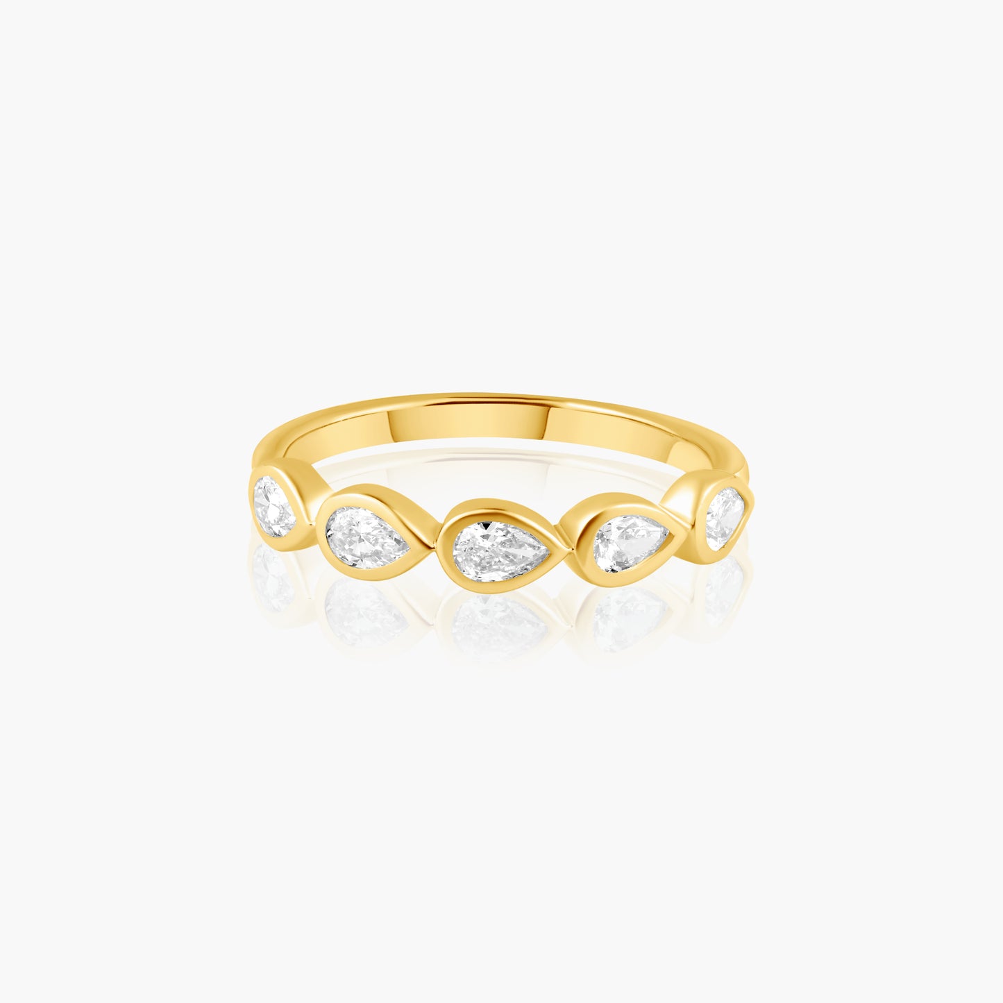 14K Yellow Gold Pear Bezel Band - R60649816