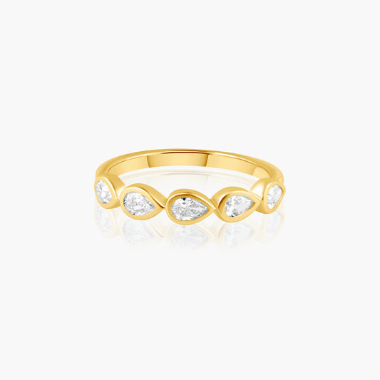 14K Yellow Gold Pear Bezel Band - R60649816