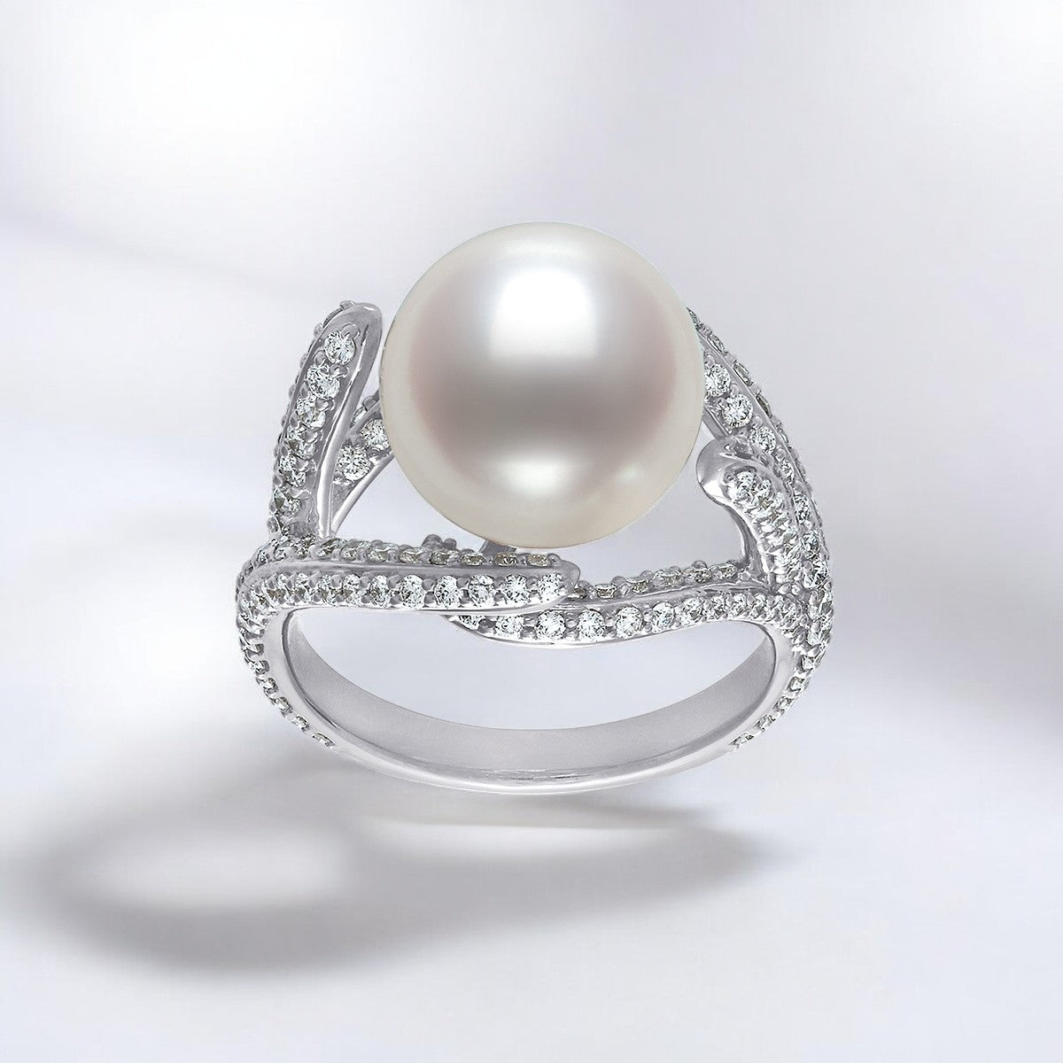 Freshwater Pearl and Lab Grown Diamond Fashion Ring