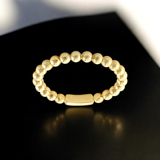 Plain Gold Round Bead Fashion Ring