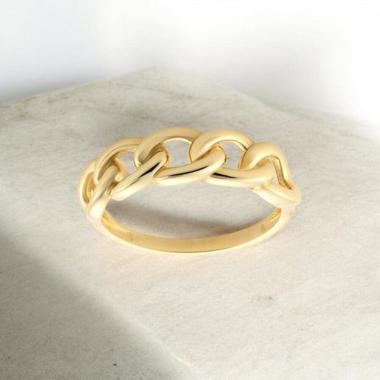 Gold Interlocking Spiral Fashion Ring