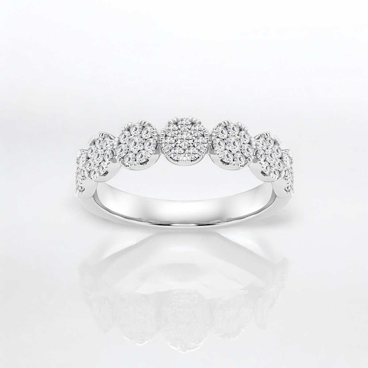 Round Lab Grown Diamond Cluster Stackable Ring