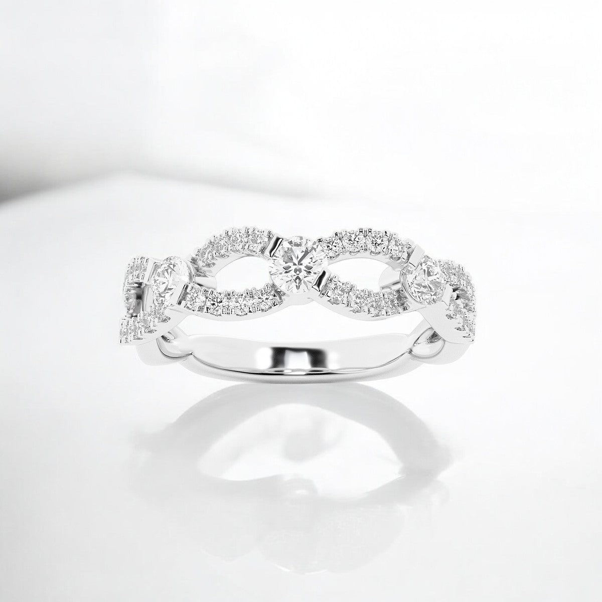 Round Lab Grown Diamond Stackable Infinity Ring