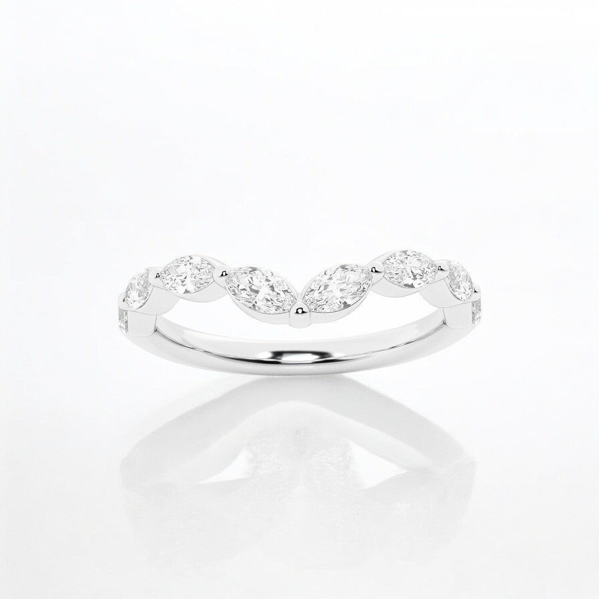 Marquise Lab Grown Diamond Chevron Stackable Ring
