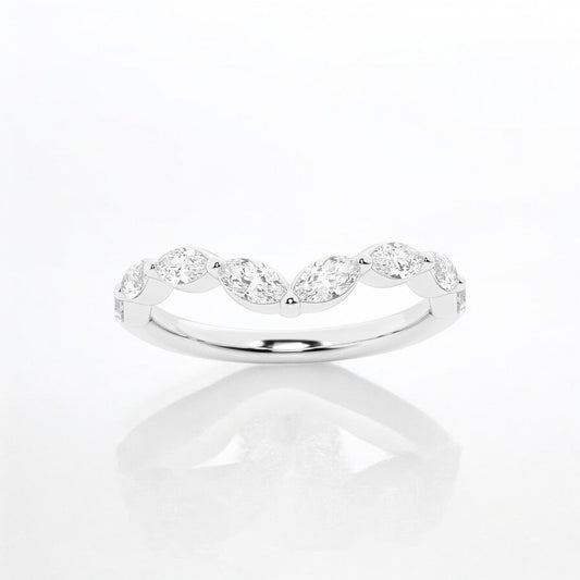 Marquise Lab Grown Diamond Chevron Stackable Ring