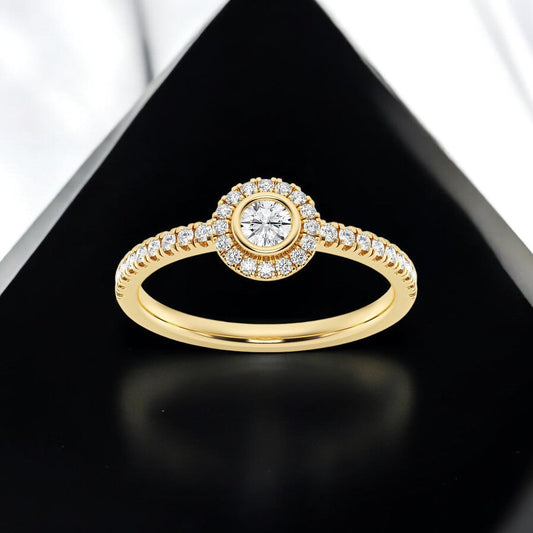 Round Lab Grown Diamond Halo Fashion Ring