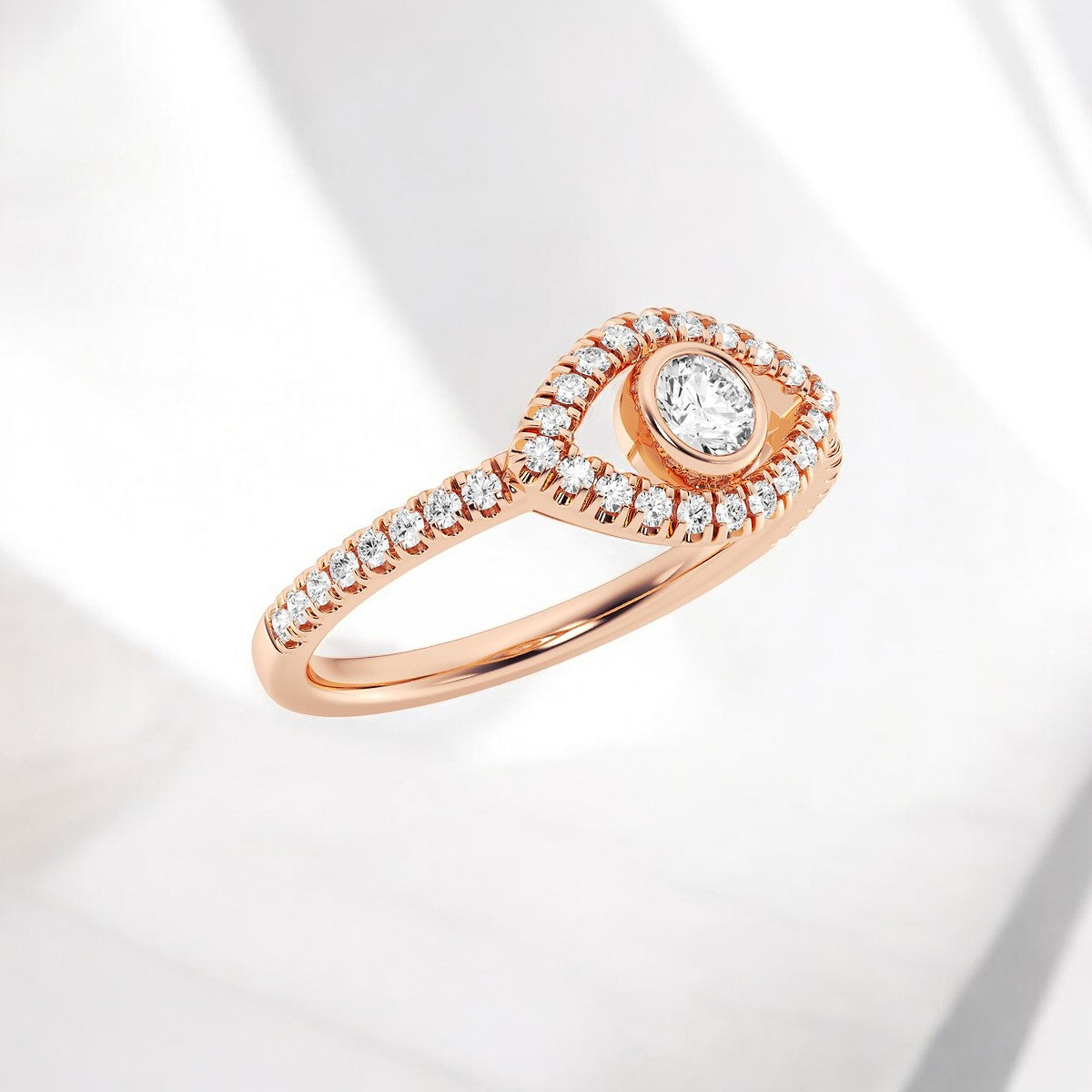 Round Lab Grown Diamond Evil Eye Fashion Ring