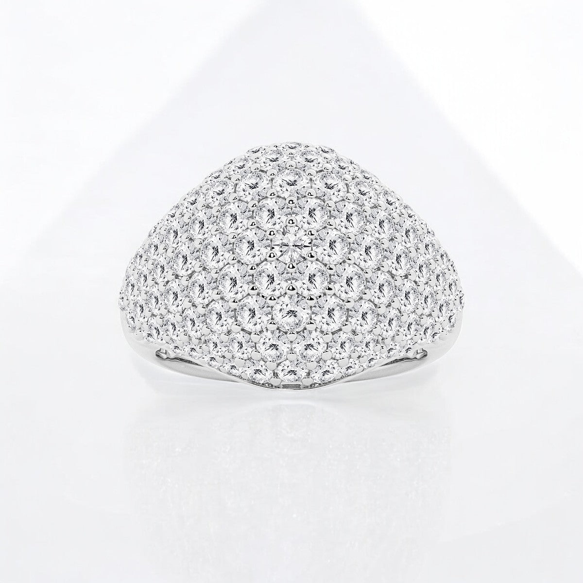Round Lab Grown Diamond Pave Dome Fashion Ring