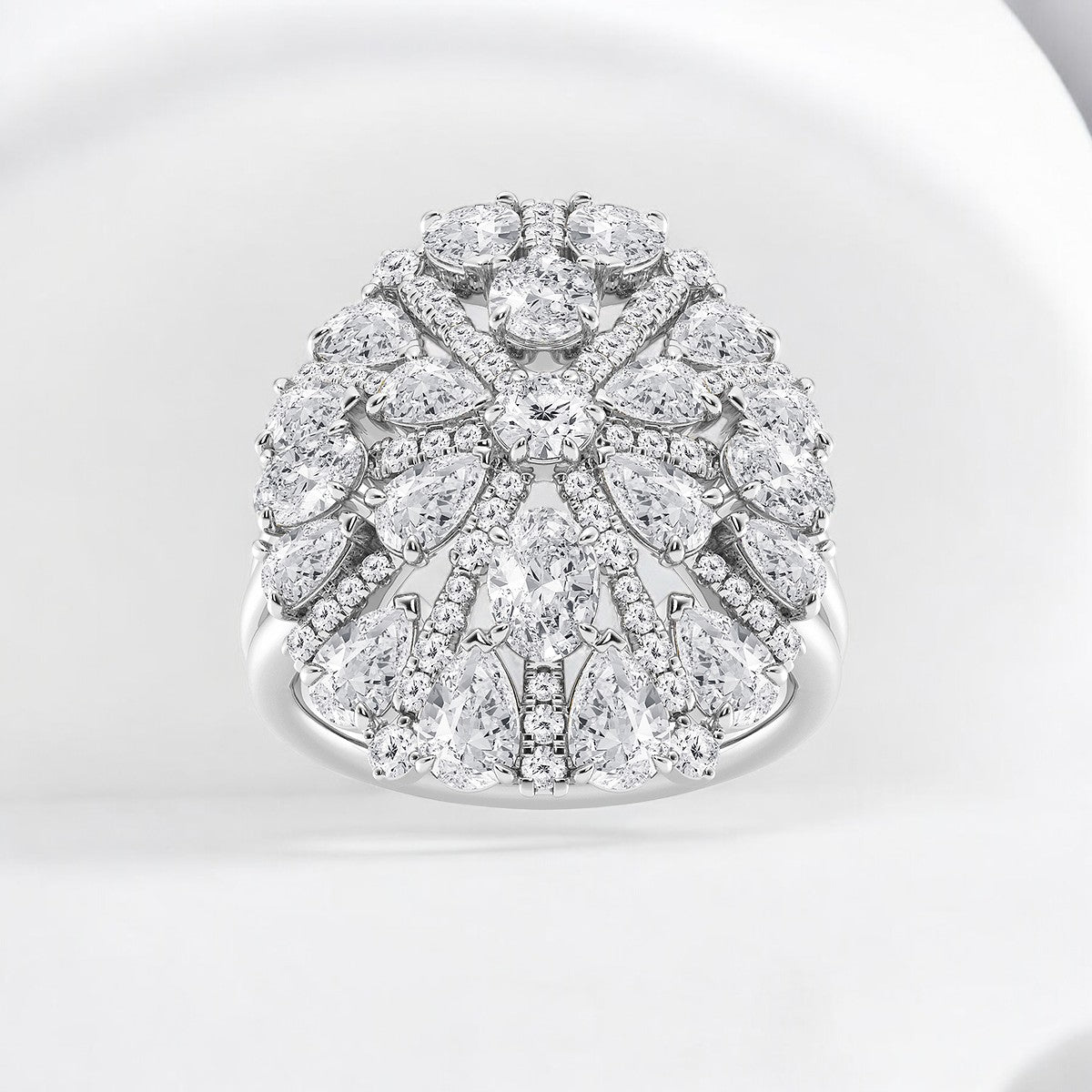 Multi-Shape Lab Grown Diamond Floral Burst Fashion Ring