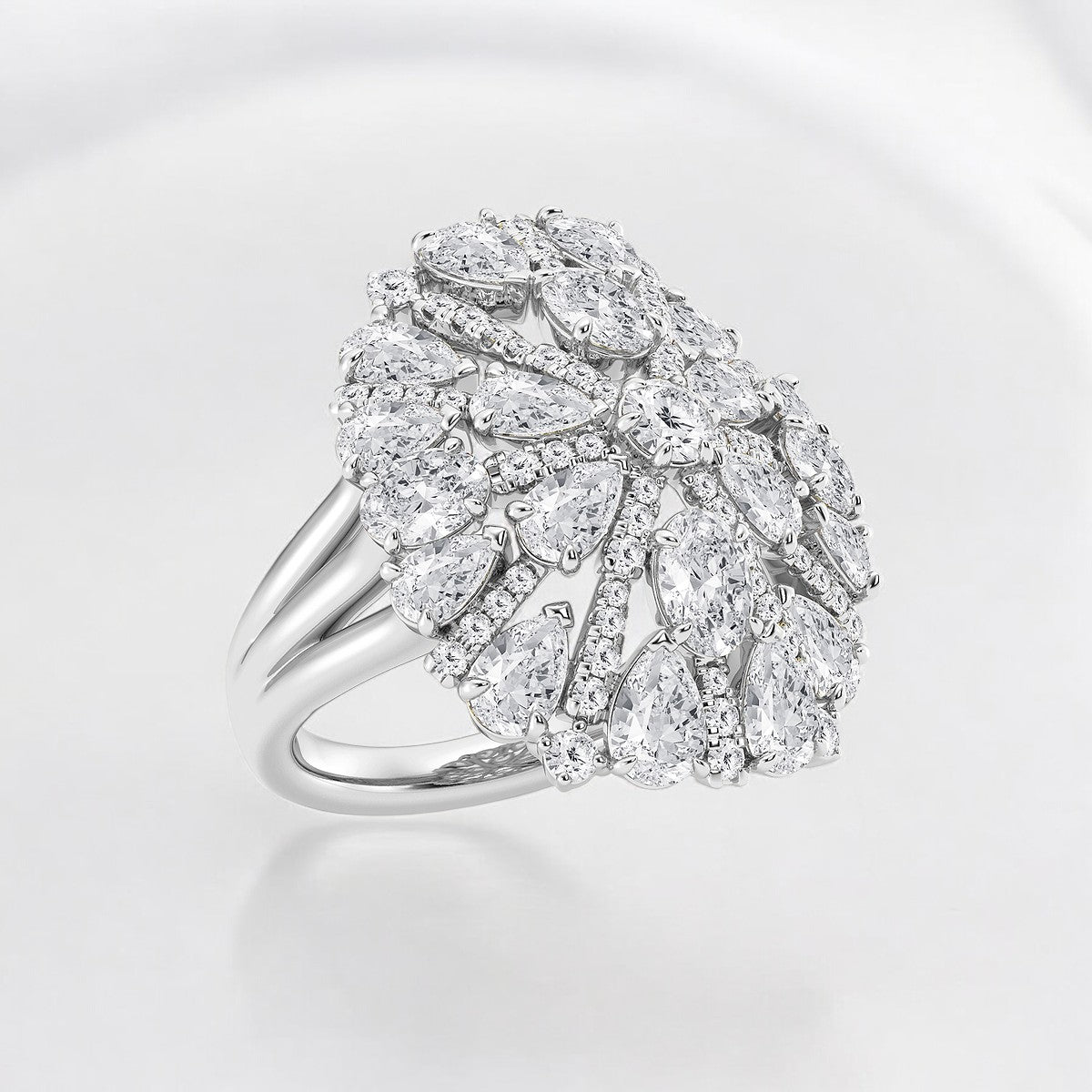 Multi-Shape Lab Grown Diamond Floral Burst Fashion Ring