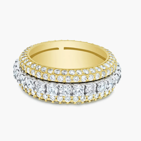 14K Two Tone Spinning Center Eternity Ring - ROLLRDGA