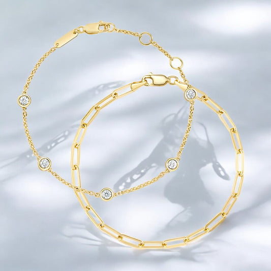 Paperclip Lab Diamond Bracelet Set