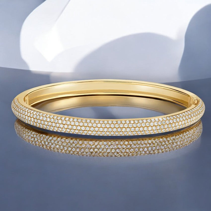 Lab Diamond Tube Bangle Bracelet