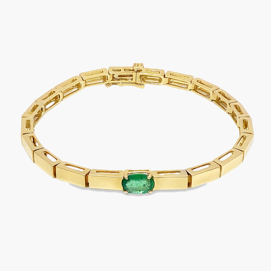14K Yellow Gold Colored Gemstone Bracelet - B-EMOSE