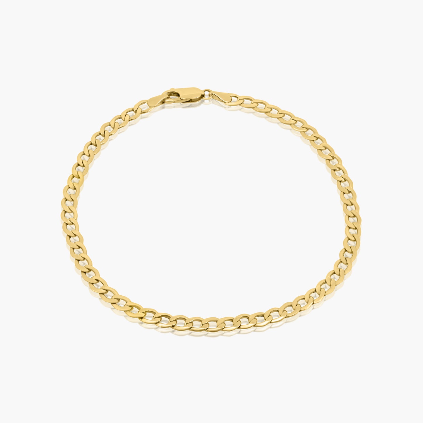 14K Yellow Gold Plain Chain Link Bracelet - AK-3FR