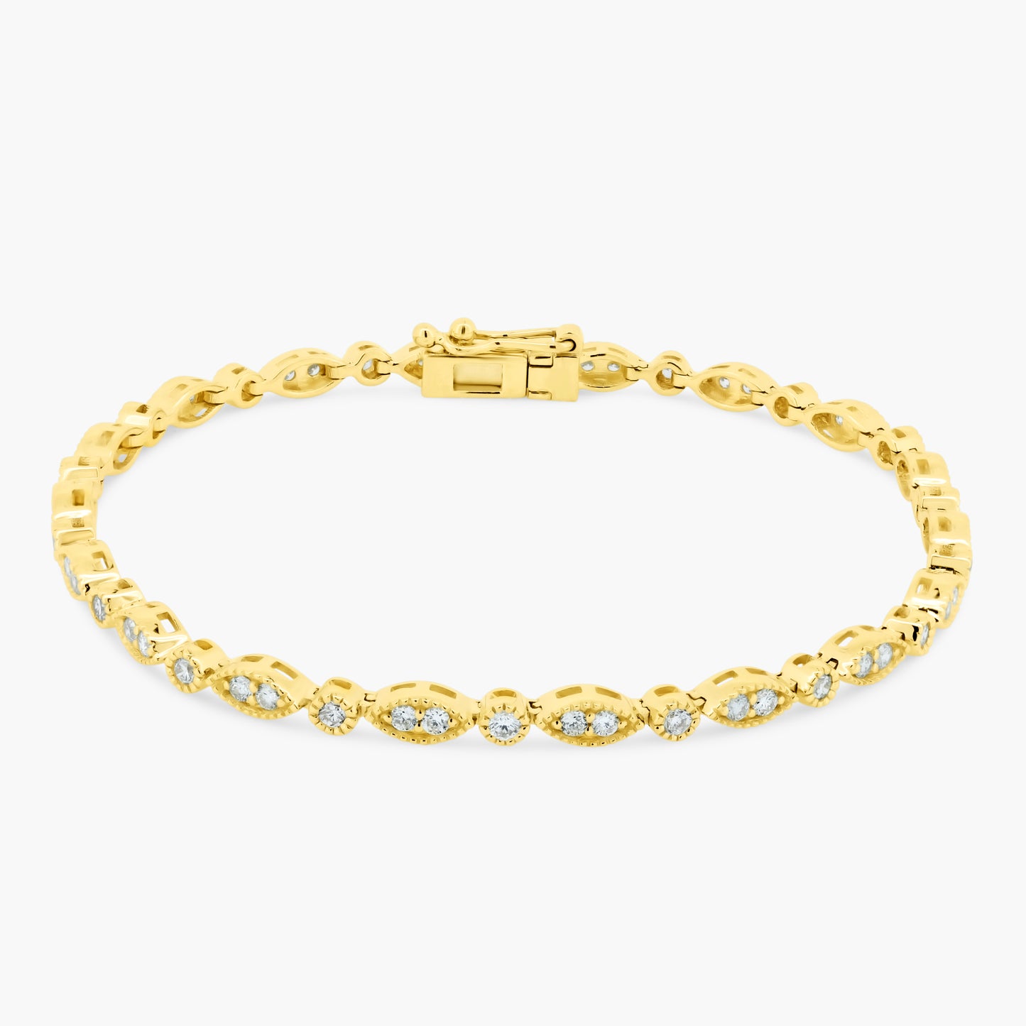 14K White Gold Tennis Bracelet - B00003