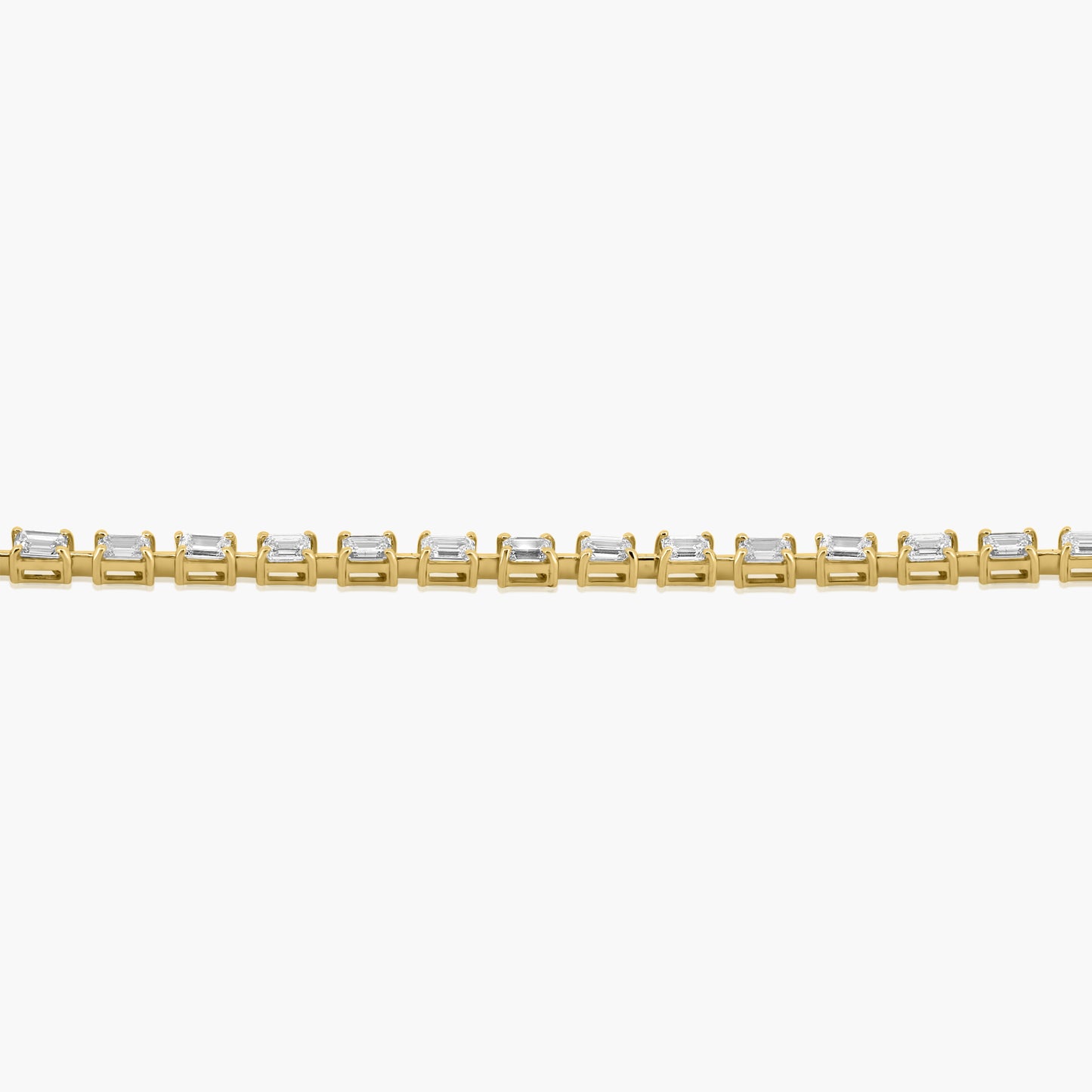 14K Yellow Gold Emerald Cut Diamond Tennis Bracelet - B00006