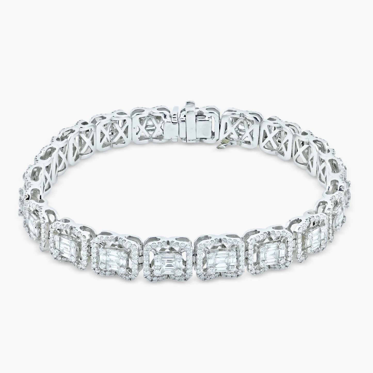 14K White Gold Baguette Tennis Bracelet-B0439WDI1VH