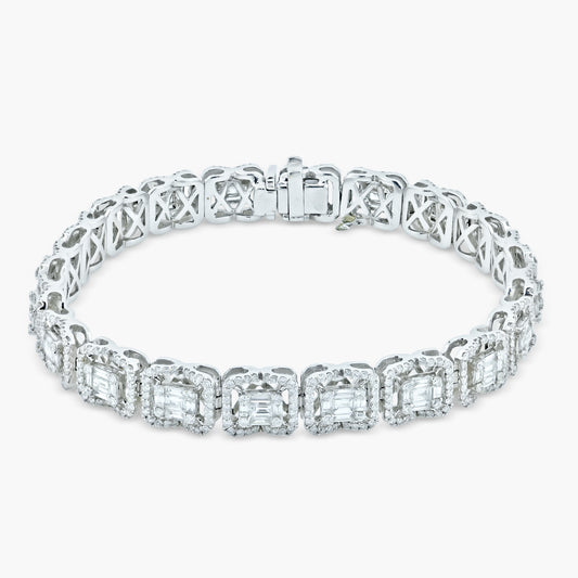 14K White Gold Baguette Tennis Bracelet-B0439WDI1VH