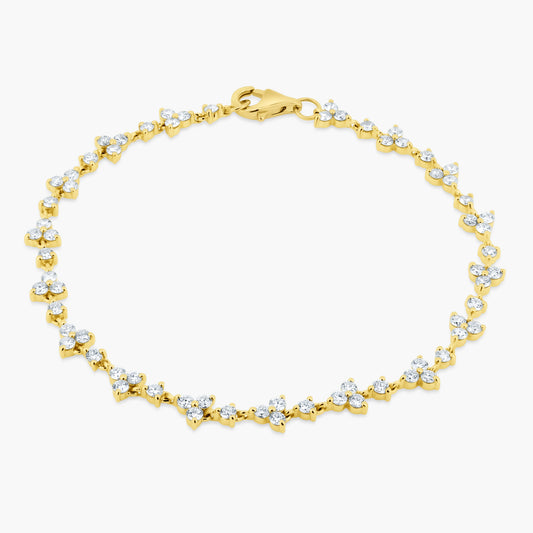 14K Yellow Gold Tennis Bracelet - B06146A