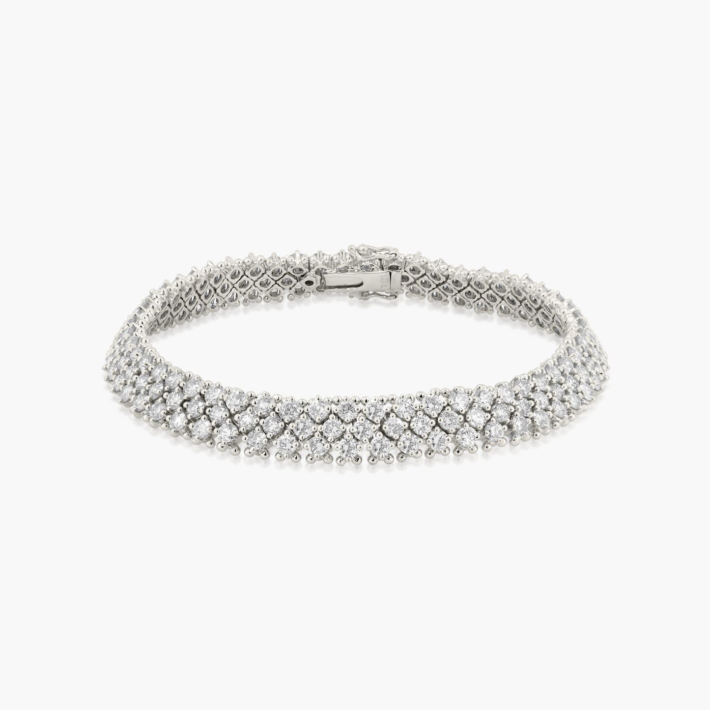 14K White Gold Statement Tennis Bracelet-B11812