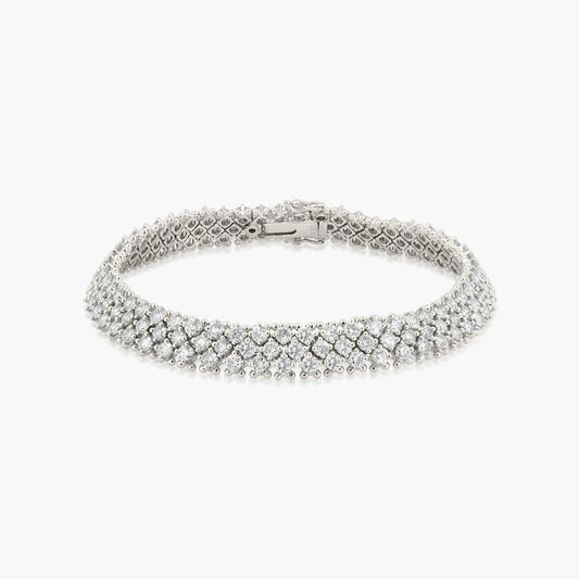 14K White Gold Statement Tennis Bracelet-B11812