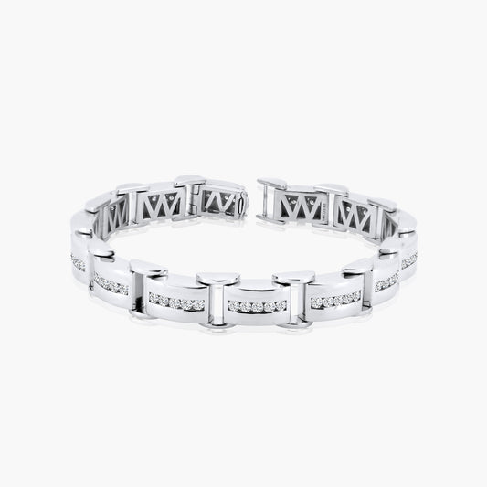 14K White Gold Statement Bracelet-B20103BDC