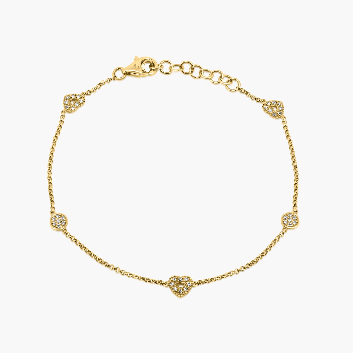 14K Yellow Gold Dainty Station Bracelet-B60195802