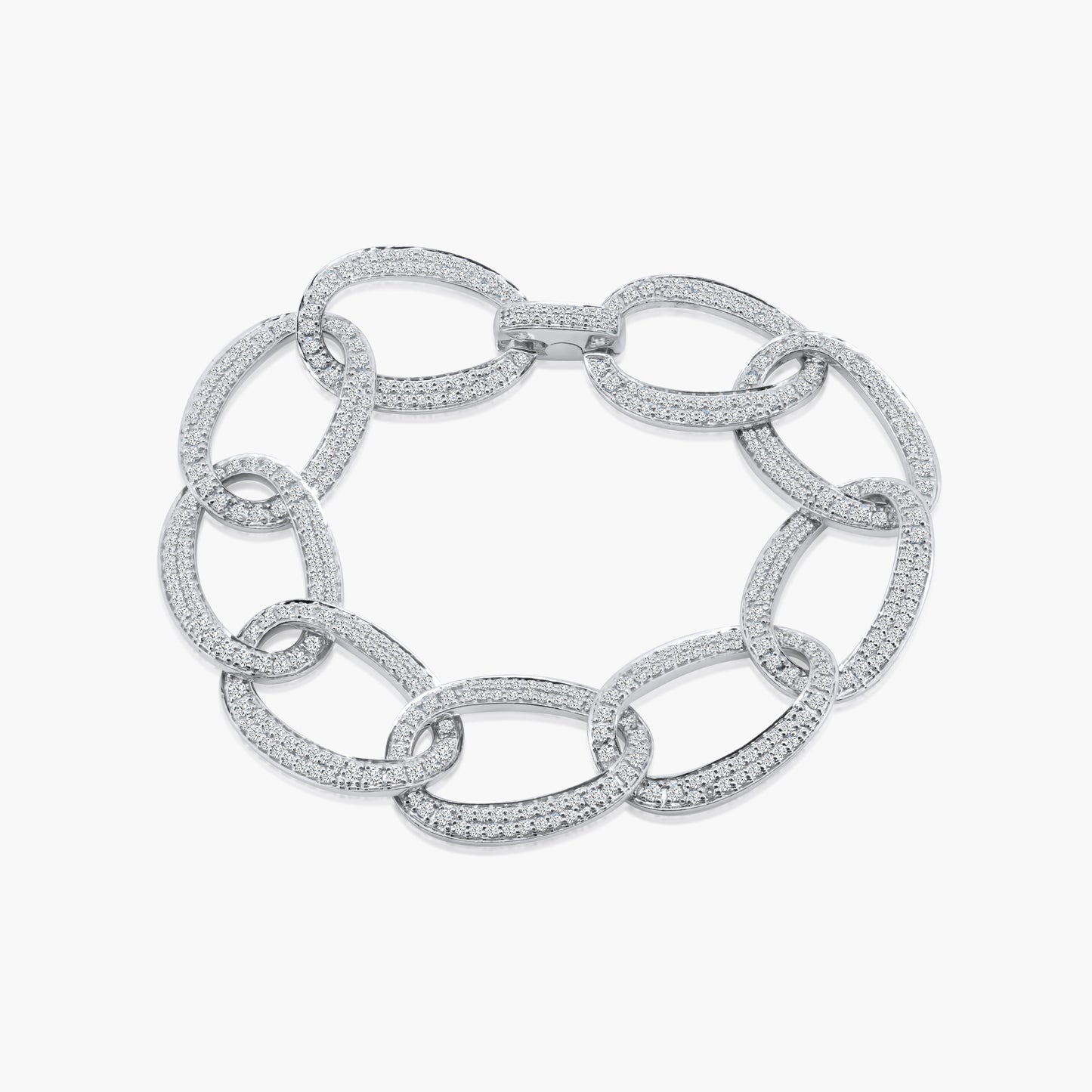 14K White Gold Statement Chain Link Bracelet-B60452302