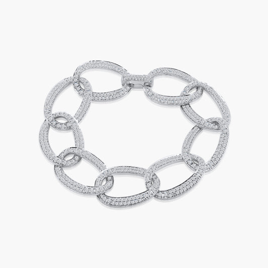 14K White Gold Statement Chain Link Bracelet-B60452302