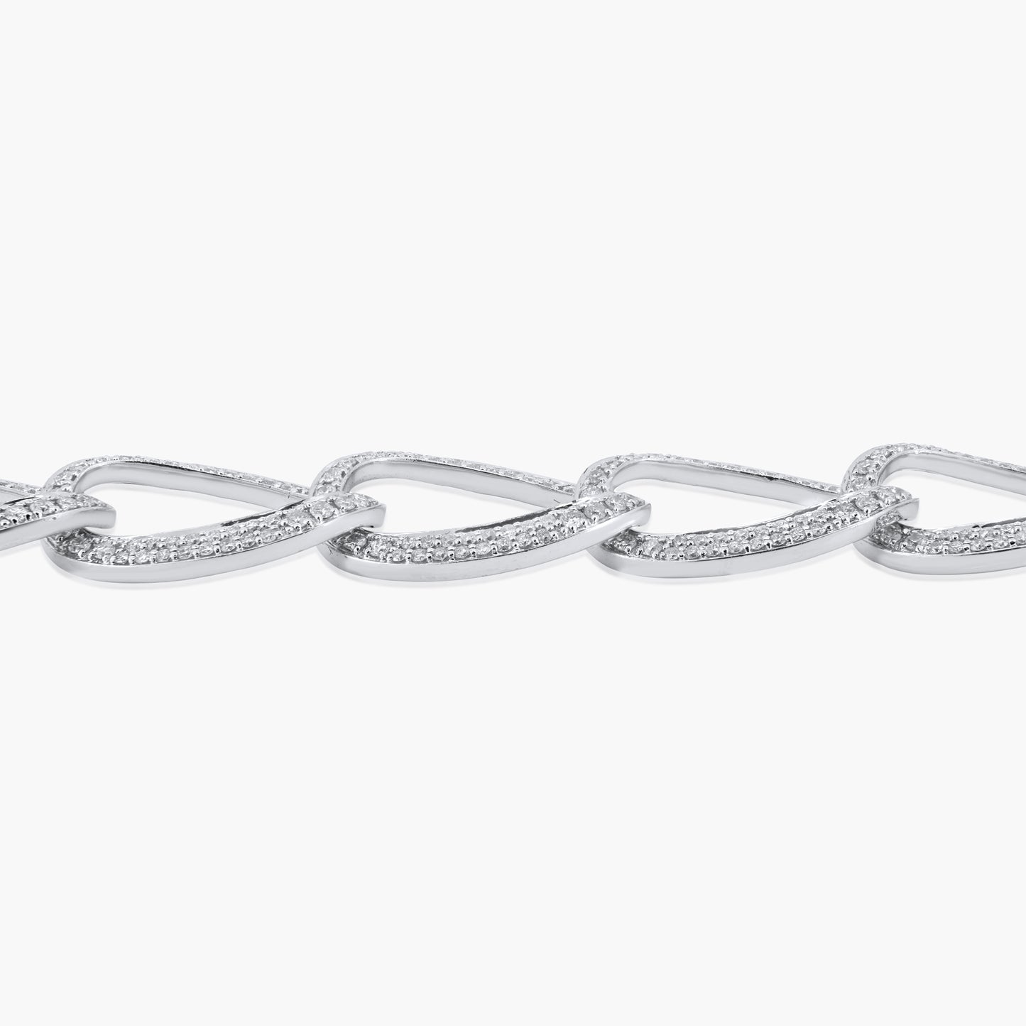 14K White Gold Statement Chain Link Bracelet-B60452302