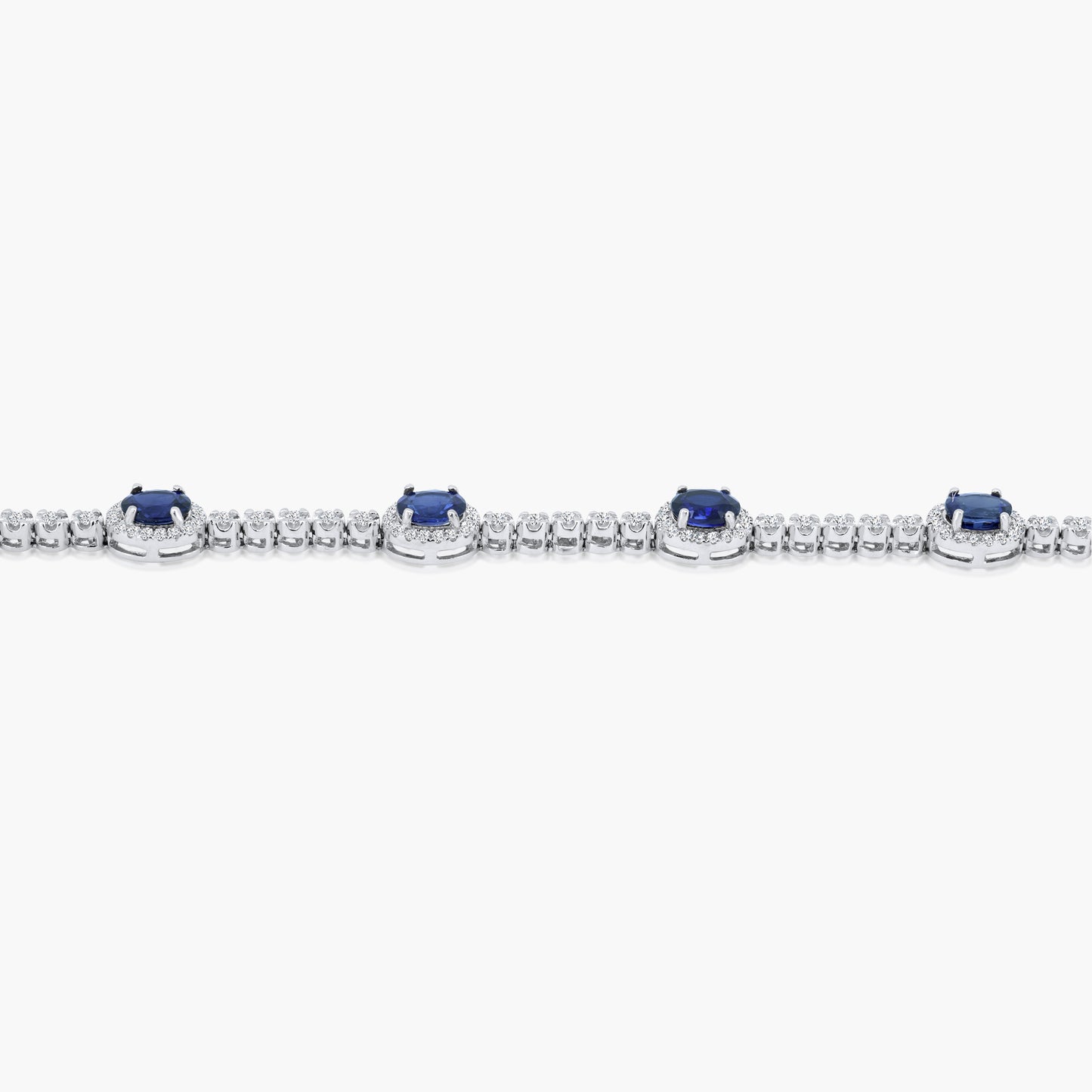 14K White Gold Colored Gemstone Tennis Bracelet-B60544705B