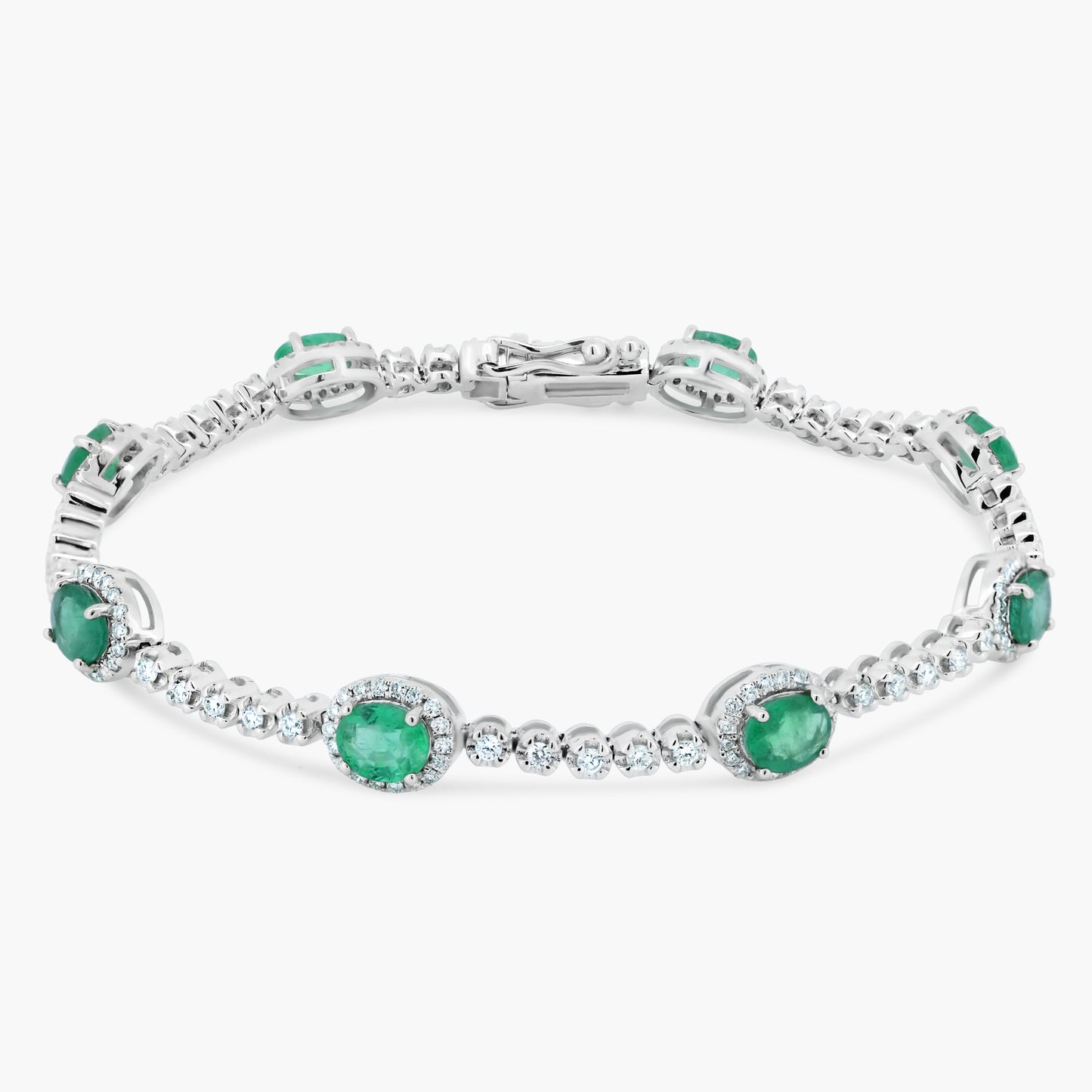 14K White Gold Colored Gemstone Bracelet-B60544705E