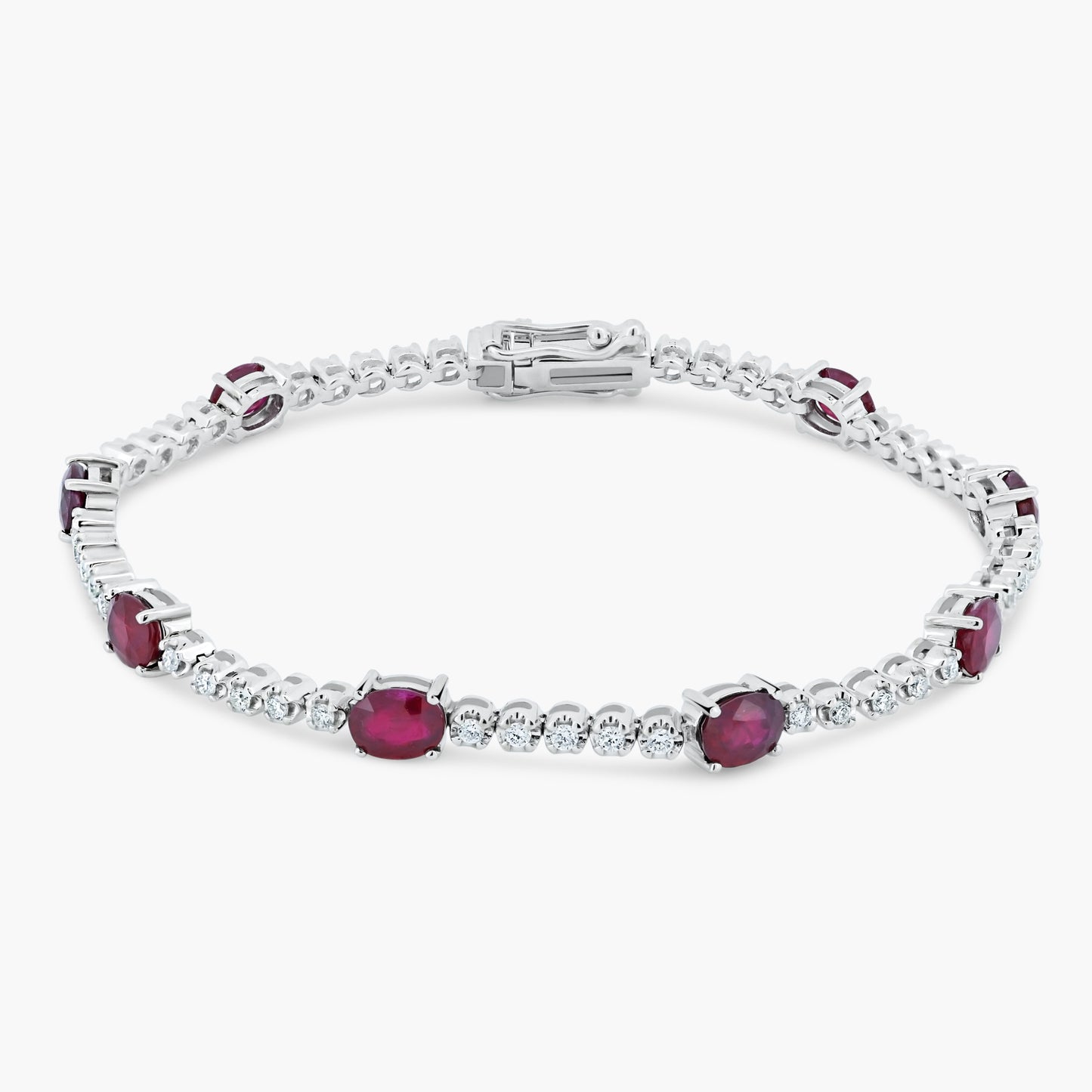 14K White Gold Colored Gemstone Bracelet-B60561903R