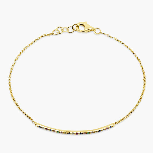 14K Yellow Gold Colored Gemstone Bracelet - B60575101